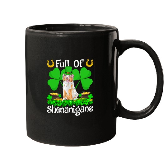 Full Of Shenanigans Australian Shepherd Dog St Patricks Day Mugs