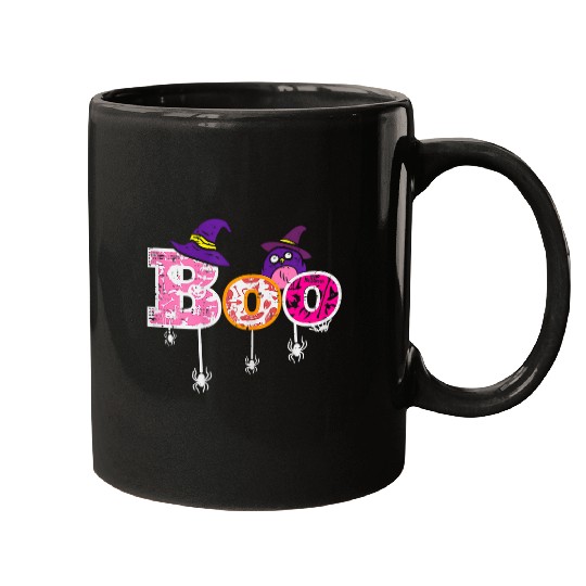 Pink Boo Spider Witch Hat Cute Scary Halloween Girls Women 22 Mugs