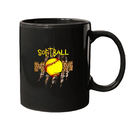 Softball Mom Leopard Print Baseball Mom Mothers Day Mugs