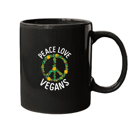 Peace Love Vegans Vegetable Lover Vegan Day Vegetarian Mugs