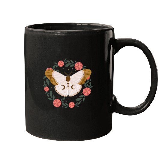 Witchy Celestial Moth Mugs