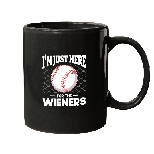 Im Just Here For The Hot Dogs Summer Baseball Game Hotdog Mugs