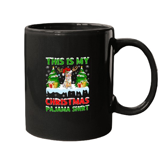 Funny This Is My Christmas Pajama   Australian Shepherd Mugs