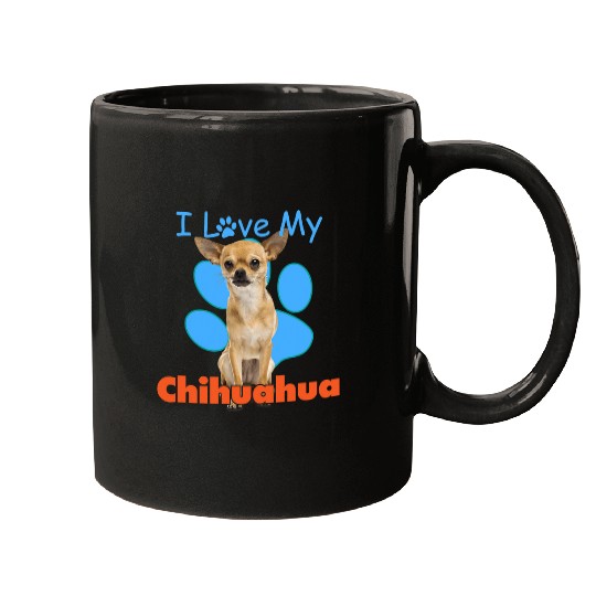 I Love My Chihuahua   bests Dog Lover Paw Print Christmas Mugs