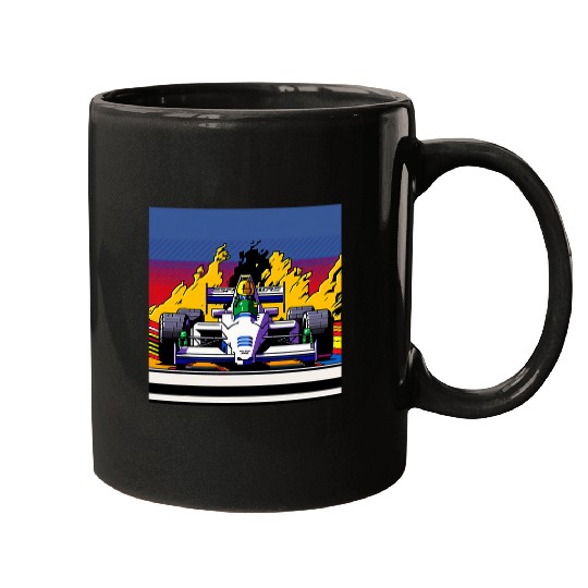 Racing Car for Mechanic Sports fan Retro 90s Video Game Mugs