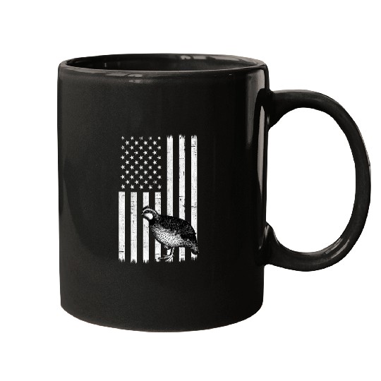 Quail American Flag quail hunting 21 Mugs