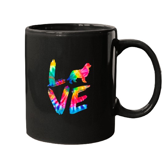 Newfoundland Newfie Tie Dye Love Dog Mom Dad Mugs