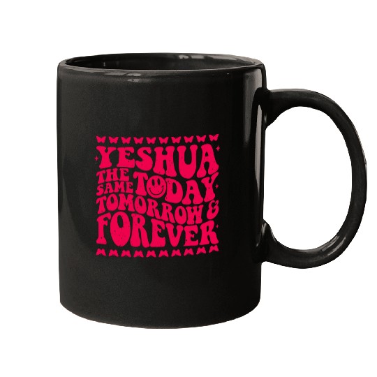 Yeshua Christian Fall Season Bible Verse Groovy Butterfly Mugs