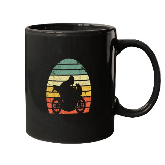 Retro Motorcycle Decor Retro Motorcycle Travel Road Vintage Mugs