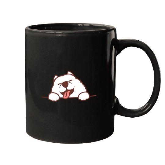 Dog Samoyed Cute Samoyed Dog Laughing Mugs