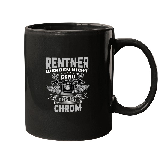 Retirement Pension Motorcycle Pensioner Will Not Grey Mugs