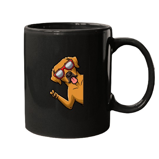 Rhodesian Ridgeback Dog From Side With Sunglasses Mugs