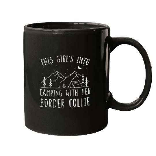 Girls into Camping with Her Border Collie Camper Dog Lover 1 Mugs