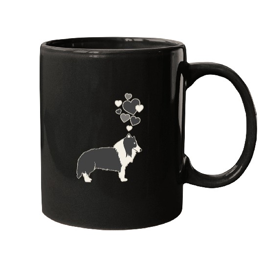Pet Border Collie With Hearts for Border Collie Owners Mugs
