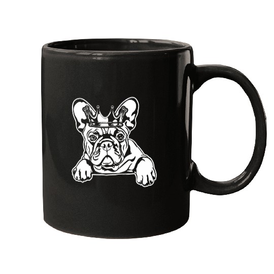 Funny Proud French Bulldog with crown dog mom dog Mugs