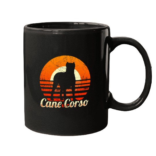 vintages Cane Corso Lover Italian Dog Pet Sunset Cane Corso Mugs