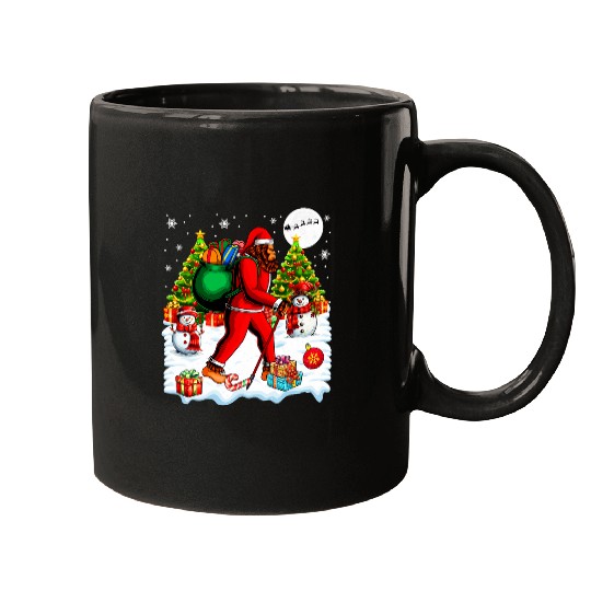 Santa bigfoots Snowmen Hiking Christmas Tree Lover Family Mugs