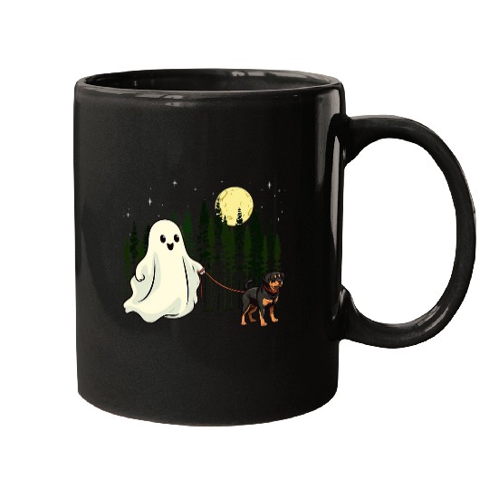 Rottweiler Walking ghosts Halloween Funny Kids Costume Mugs