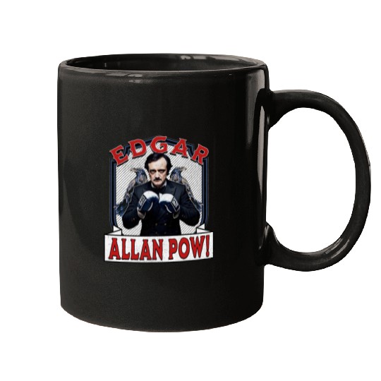 Funny Literature Poetry Pun Edgar Allan Poe Boxer Pow Poet Mugs