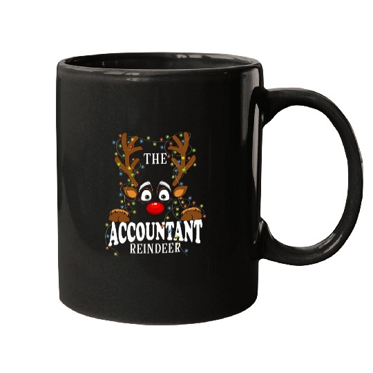 Matching Family The Accountant Reindeer Christmas Mugs