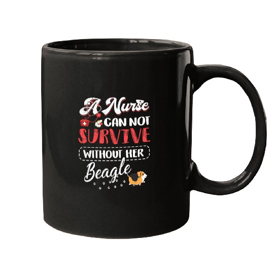 nurses Can Not Survive Without Her Beagle Dog Cute Beagle Mom Mugs