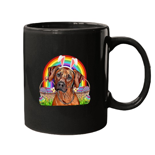 Rhodesian Ridgeback Dog Easter Bunny Egg Hunt Mugs