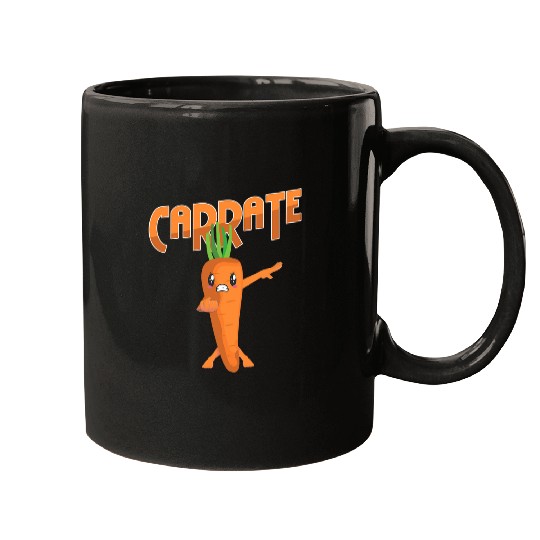 Martial Arts Vegan Fighter Vegetarian Karate Carrot Mugs