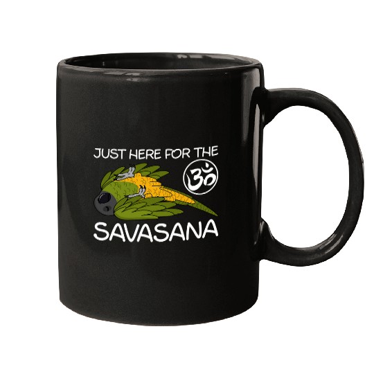 Yoga Savasana Parrot 2Senegal Parrot Mugs