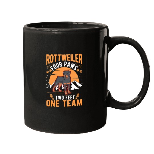 Dog Rottweiler four paws two feet one team Rottweiler Mugs