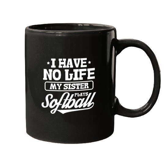 Softball Sister Softball Player 1 Mugs