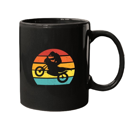 Retro Sunset Off Road Motorcycle Motocross Mugs
