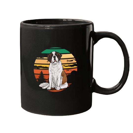 Saint Bernard Dog Retro vintages St  Bernard Mugs