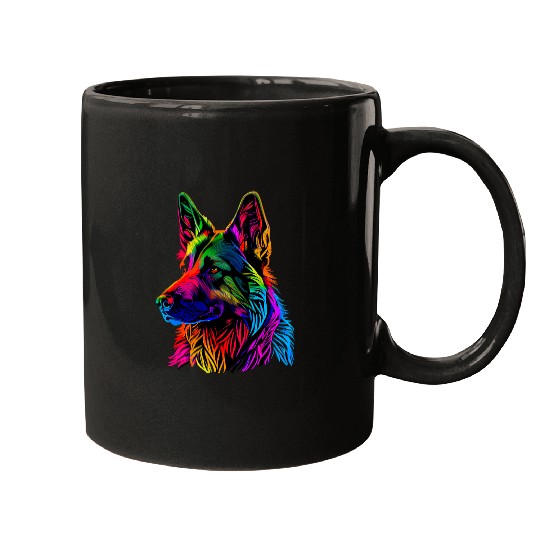 Rainbow German Shepherd Designer Mugs