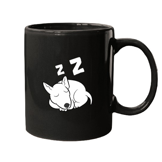 Miniature Bull Terrier Tired Cute Sleeping Bull Terrier Mugs