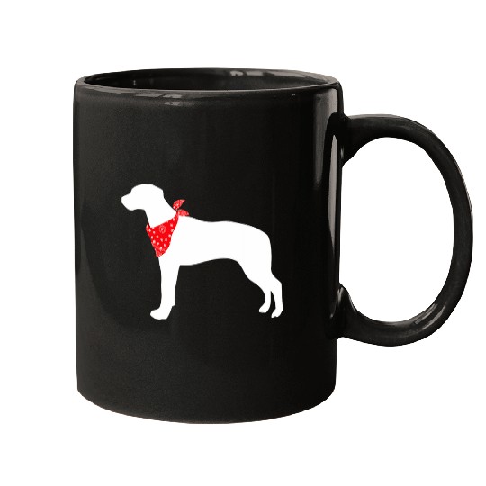 Rhodesian Ridgeback Dog Wearing Red Bandana Mugs