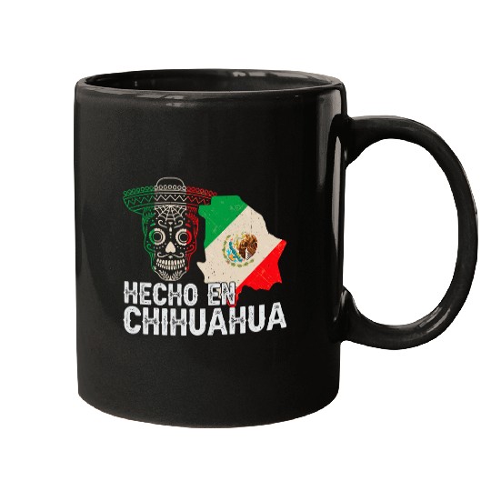 Hecho en Chihuahua Mexico Proud Mexican Sugar Skull Mugs