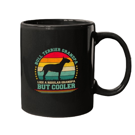 Funny vintages Retro Dog Bull Terrier Grandpa Fathers Day Mugs