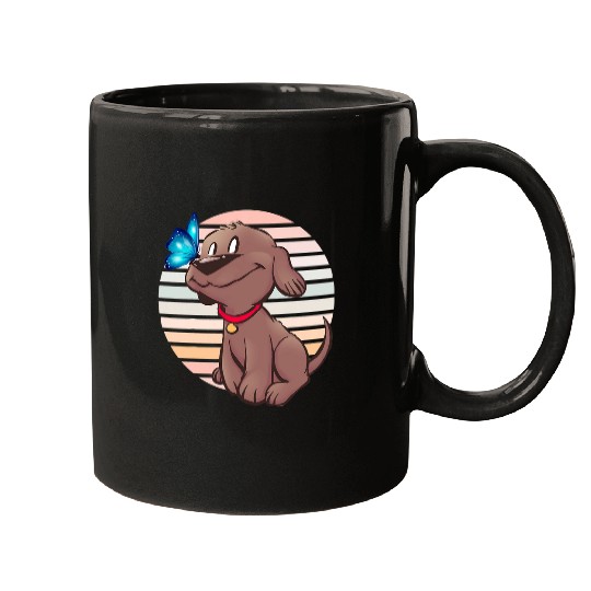 Womens graphic Sunset Butterfly Dog Mom Cute Mugs