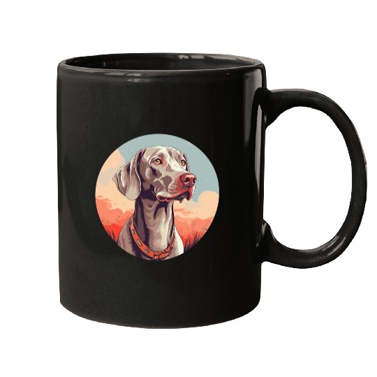 Weimaraner Dog Cute Dog Breed Dog Motif Funny 2 Mugs