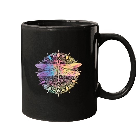 Yoga Spiritual Boho Dragonfly Insect Sacred Geometry Mandala Mugs
