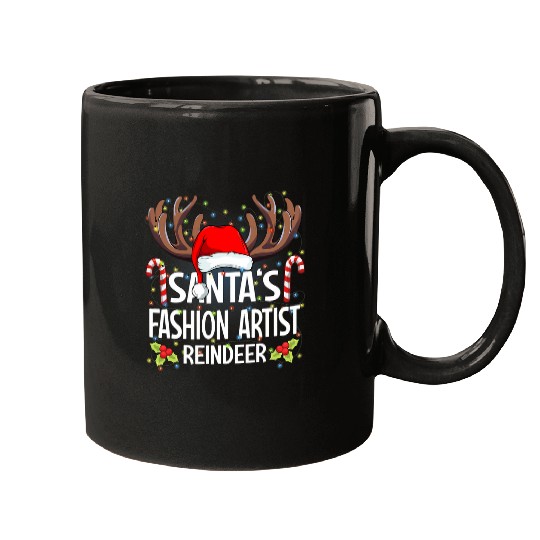 Santas Fashion Artist Reindeer Christmas Pajama Mugs