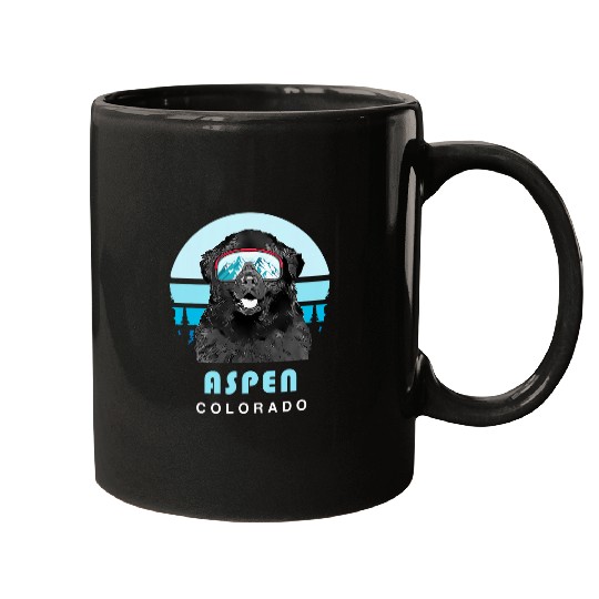 Newfoundland Winter Skis Aspen Colorado Dog Lover Mugs