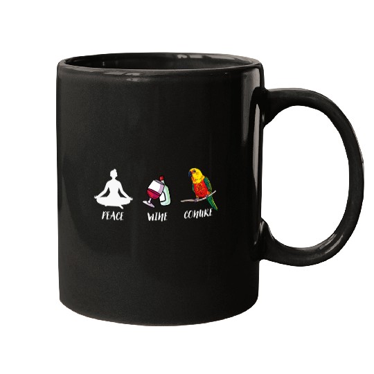Womens Sun Conure Gifts For Parrot Lovers 2Peace Wines And Conures Mugs