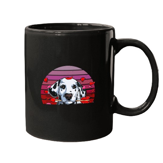 funny valentines day dalmatian dog mugshot Dog Lovers Mugs