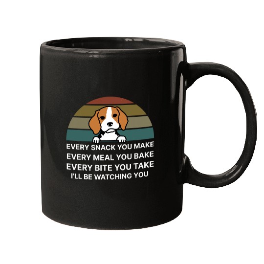 funny Retro Every snack you make Every meal you bake Beagle Mugs