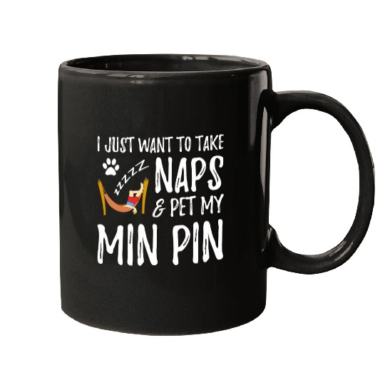 Min Pin Dog Mom Nap Funny Miniature Pinscher Gift Mugs