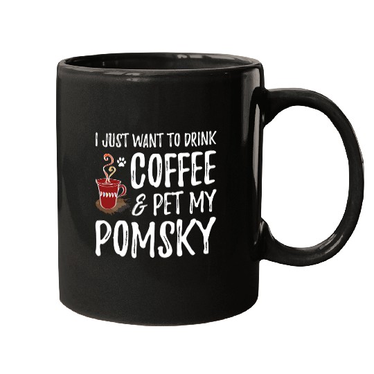 Pomsky Dog Lover Coffee Funny Dog Mom Gift Mugs