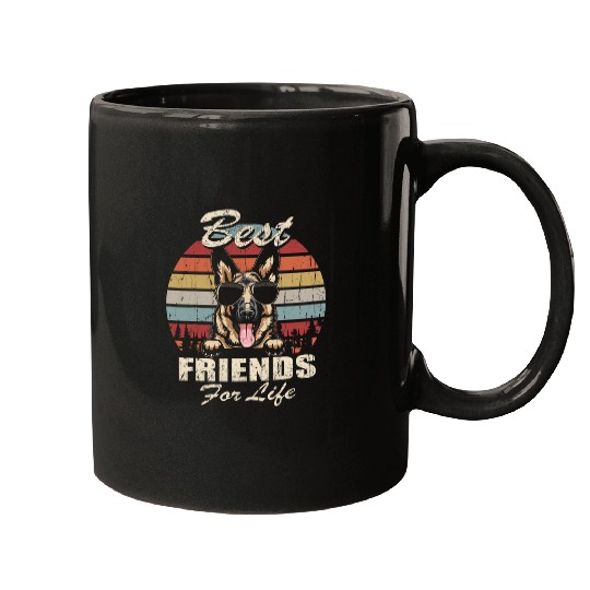 German Shepherd bests Friends For Life vintages Retro Style Mugs