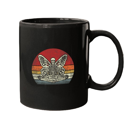 Yoga Skeletons Butterfly Fairy Grunge Fairycore Aesthetic Mugs