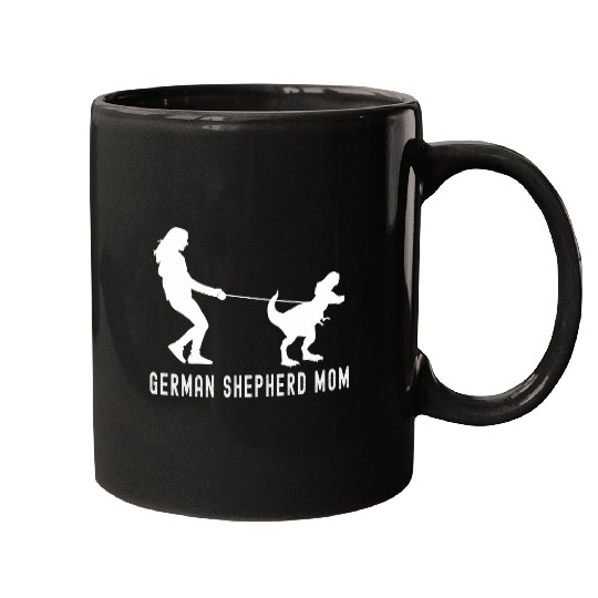 Funny German Shepherd Dog Mothers Day Mom Dinosaur Mom T Rex Mugs